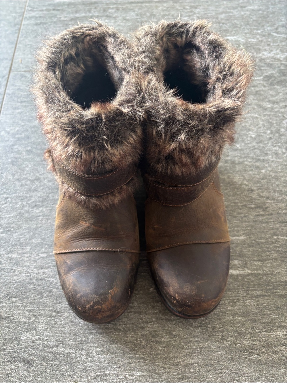 Sorel Joan of Arctic Wedge Brown Winter Ankle Boots SZ9